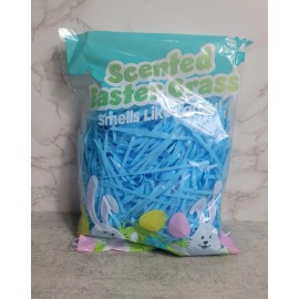 Easter Basket Grass Plastic Blue Scented Candy Christmas Filler Discontinued