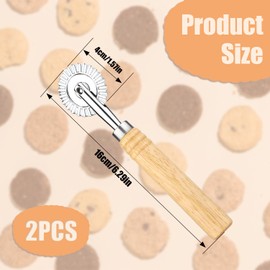 Pastry Cutter, Pastry Cutter, Roller with Wooden Handle, Dough Cutter Wheel, Ravioli Cutting Wheel, Pizza Cutter, Dumpling Tip Making, Noodle Dough Cutter, Roller for Home Kitchen