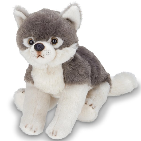 Bearington Lil' Nanook Small Plush Stuffed Animal Grey Wolf, 7 inches