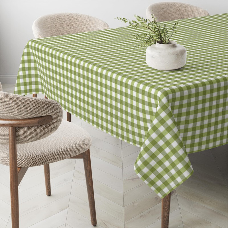 Martina Home TEFLONATED TABLECLOTH MADE Vichy Pistachio 250X140 CM