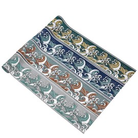 PH PandaHall 8.7 Yards 4 Colours Sea Waves Jacquard Ribbon Beach Theme Ribbon, 3-1/2 inch Japanese Style Summer Fabric Trim Fringe for Sewing Handmade Bag Strap Making DIY Clothing Decoration