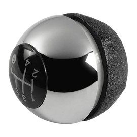 Cakievro Car Gear Knob for Fiat 500 500C 2007 2008 2009 2010 2011 2012 2013 2014 2015 2016 2017 2018 (5 Speed Chrome)