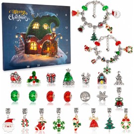 Christmas Advent Calendar Bracelets 2026, DIY Charm Kit for Girls (F1PC)