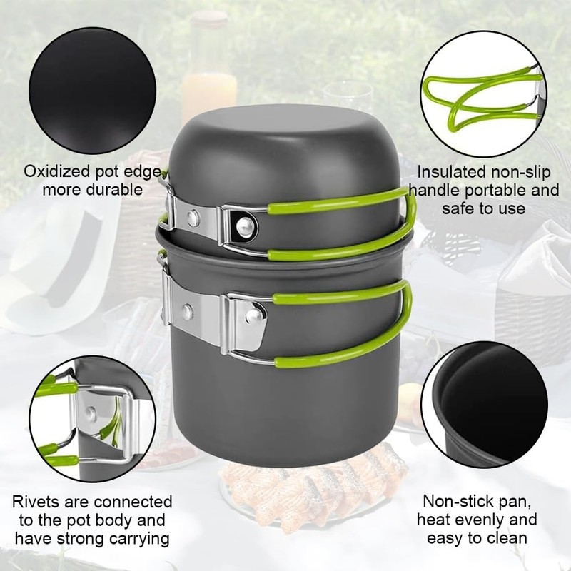Udbrud Camping Cookware Set, Portable Camping Crockery Set, Ultralight Camping