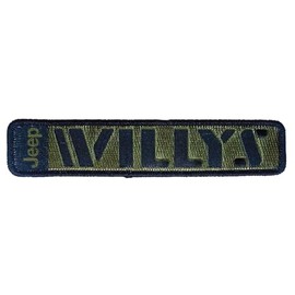 Jeep Wrangler Willys Logo Embroidered Patch 5" x 1" Military Green and Black Heat Seal Patch for Clothes, Backpacks, Hats, Jackets, and Jeans