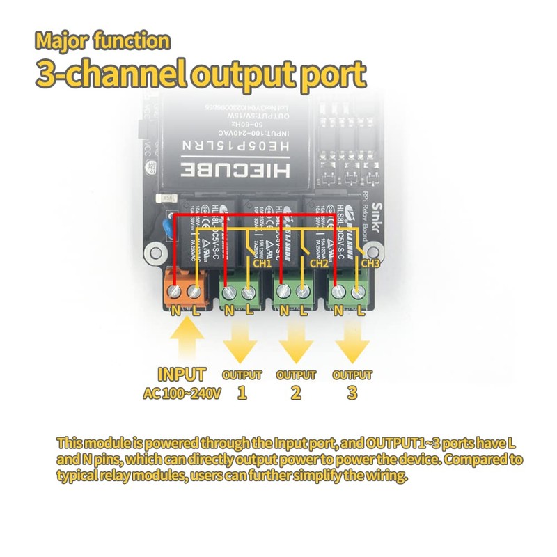 NESPi Sinkr Relay Hat for Raspberry Pi Rpi with AC/DC