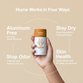 Hume Supernatural Aluminum Free Deodorant for Women & Men - Probiotic and Plant-Based, Long-Lasting Moisture Absorbing - Clean and Effective (Desert Bloom, Out West & Amber Woods)
