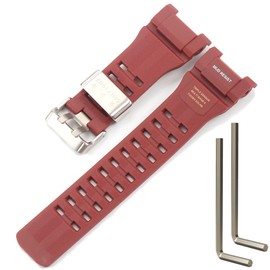 Resin Strap Compatible with Casio GWG-B1000-1A4JF Master of G Series MUDMASTER GWG-B1000-3AJF GWG-B1000-1AJF Replacement Bracelet (Red band Steel buckle)