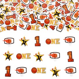 Kreatwow 200pcs Basketball Confetti Basketball 1st Birthday Decorations Basketball Table Decoration Basketball Game Birthday Sports Themed Birthday Party Supply for Boy's Basketball Theme Party