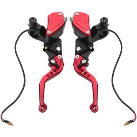 DgNeLai Universal Motorcycle Brake Clutch Pump Lever with Dual Hydraulic Master Cylinder Reservoir Set Left & Right CNC Suitable for 50-300cc Motorcycles with 7/8" 22mm Handlebars