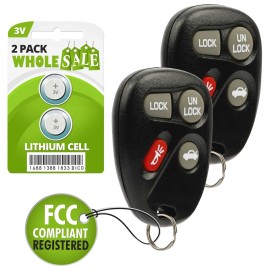 Wholesale-24-7 2 Replacement For 1997 1998 1999 2000 Buick Century Key Fob Remote