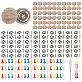 60 Pairs Car Roof Repair Screws Button for Car Roof Repair Tool Repair Rivets Car Roof Car Upholstery Thumbtacks for Canopy (Beige-A)