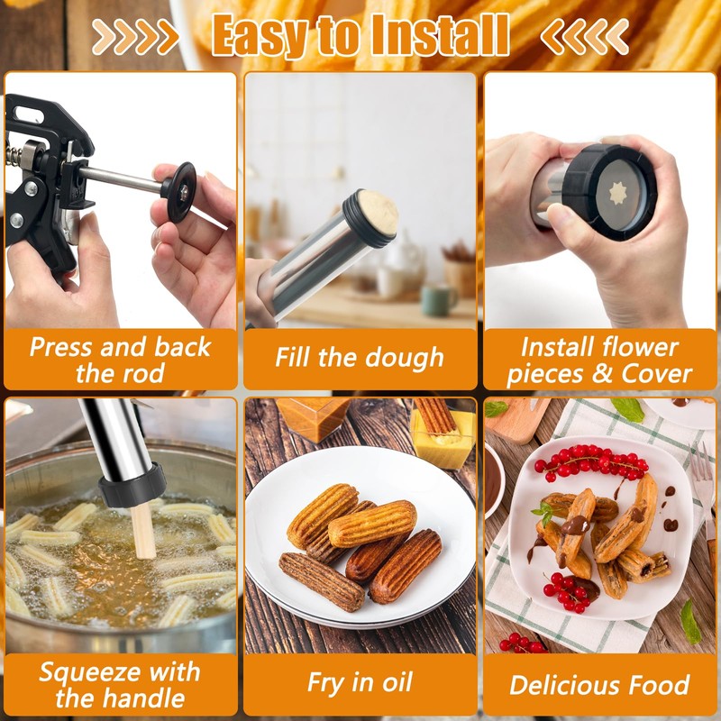 Windspeed Churro Maker Kit, Long Churro Maker Machine with Piping