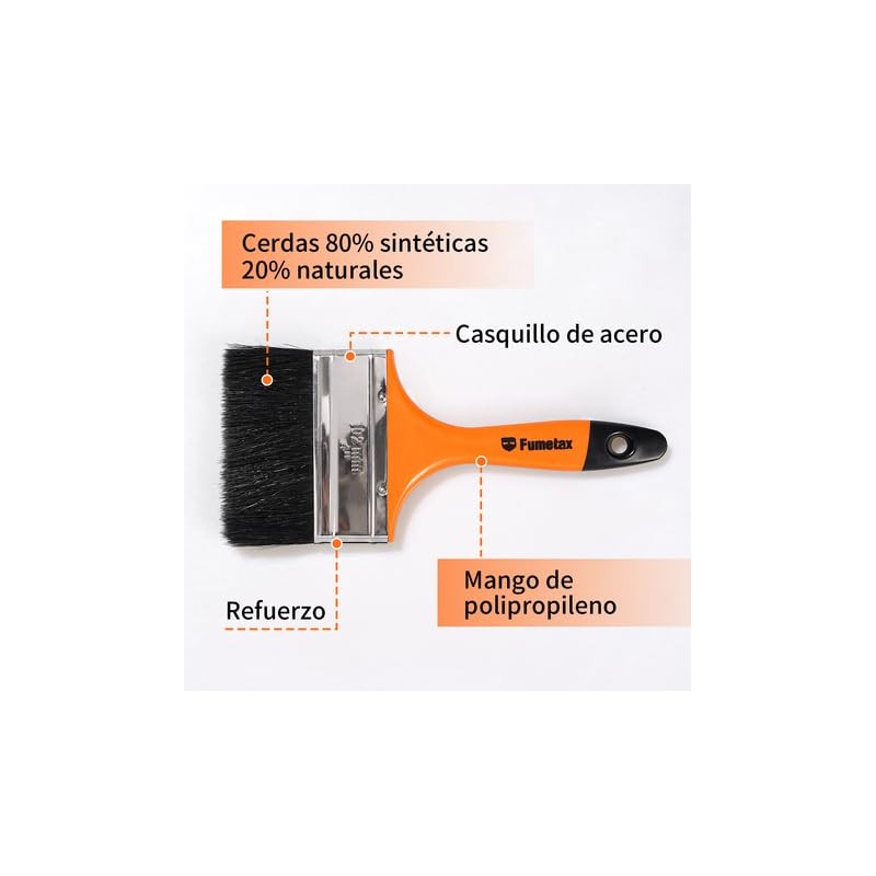 Brocha de cerdas Naturales, Mango de plástico,(1 Pulgada, 2 Pulgadas,