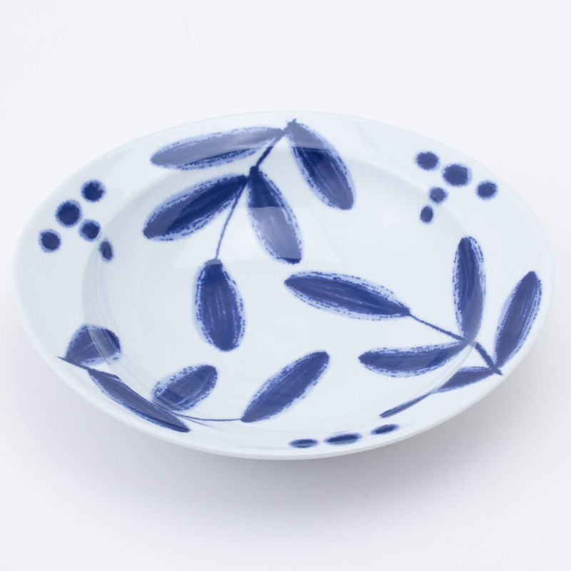 Hasamiyaki Vanilla Rim Bowl (L) Diameter 9.8 inches (25 cm)