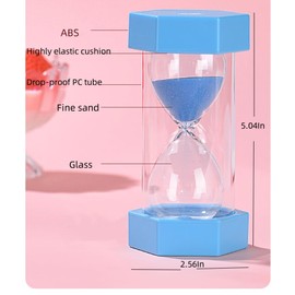 Premium Sandglass Timers Set - Vibrant 5-Piece Hourglass Collection with Protective Covers - Ideal as Kitchen Timer, Classroom Tool, Kids Toothbrush Timer, Office Decor - 3/5/10/20/30 Minutes