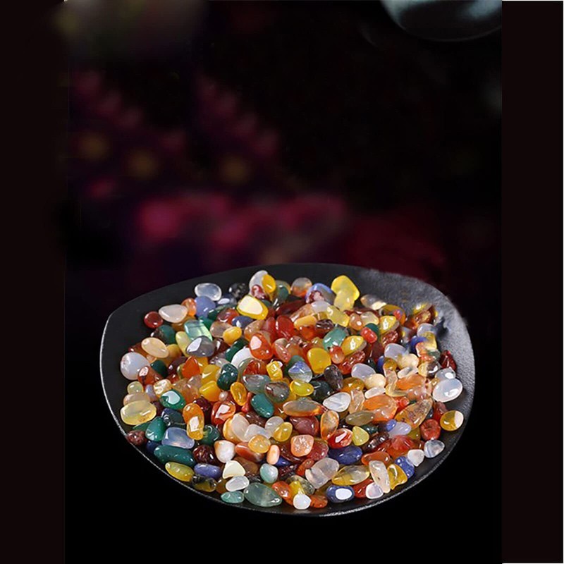 100G Mixed Agate Tumbled Stones - Decorative Gravel Crystals Bulk