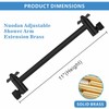 Nuodan Shower Head Extension Arm - 11" Solid Brass Shower