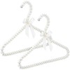 PRETYZOOM 2 Pcs Kids Clothes Hangers White Artificial Pearl Beaded
