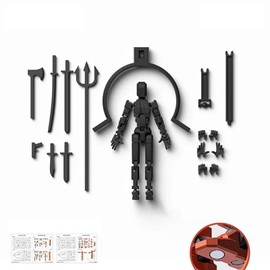 T13 Action Figure Set 3D Printed Joints Magnetic Action Figure Black for Adults or Collector's Figures with (14+ Years Old) Black
