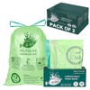13 Gallon,100 Count, Compostable Trash Bags with Drawstring,Tear Resistant Kitchen