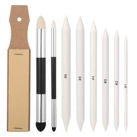 Paper Wiper for Pencils Drawing Set, 9 Pieces Paper Wipers for Drawing, 6 Different Sizes, Blending Stumps, Eraser, Pen, Sketch, Drawing Tools for Wiping, Correcting, Art, Drawing