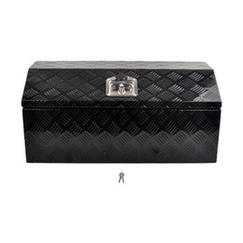BIGREAT 30'' Inch Aluminum Trailer Tongue Tool Box Truck Bed Toolbox Underbody Storage Organizer Waterproof Square Storage Organizer with Lock and Keys Black(‎30" L x 13.2" W x 13.5" H)
