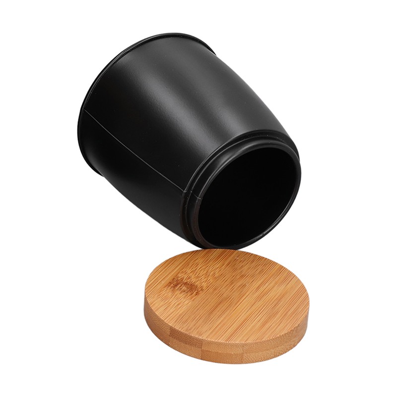 3Pcs Coffee Tea Sugar Container Set Bamboo Lid Durable Iron