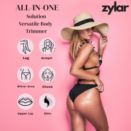 Bikini Trimmer for Women 2 in 1 Painless Electric Razor for Women for Face, Body, Underarms & Legs, Cordless Shaver with Dual Head, IPX7 Waterproof, USB Rechargeable Shaver – Pink