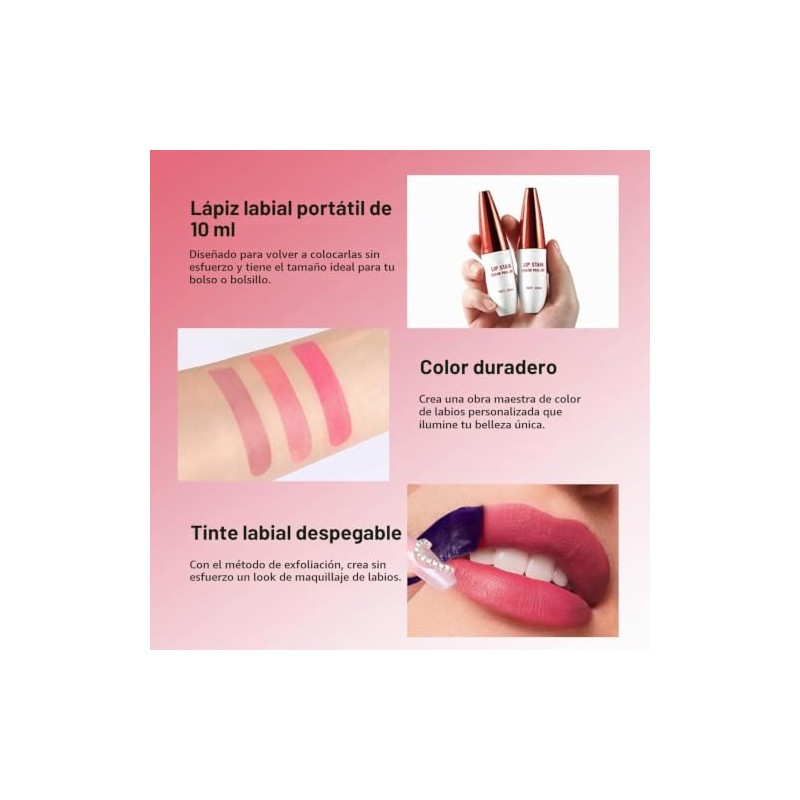 Peel Off Lip Stain, Delineador de Labios Despegable A Prueba