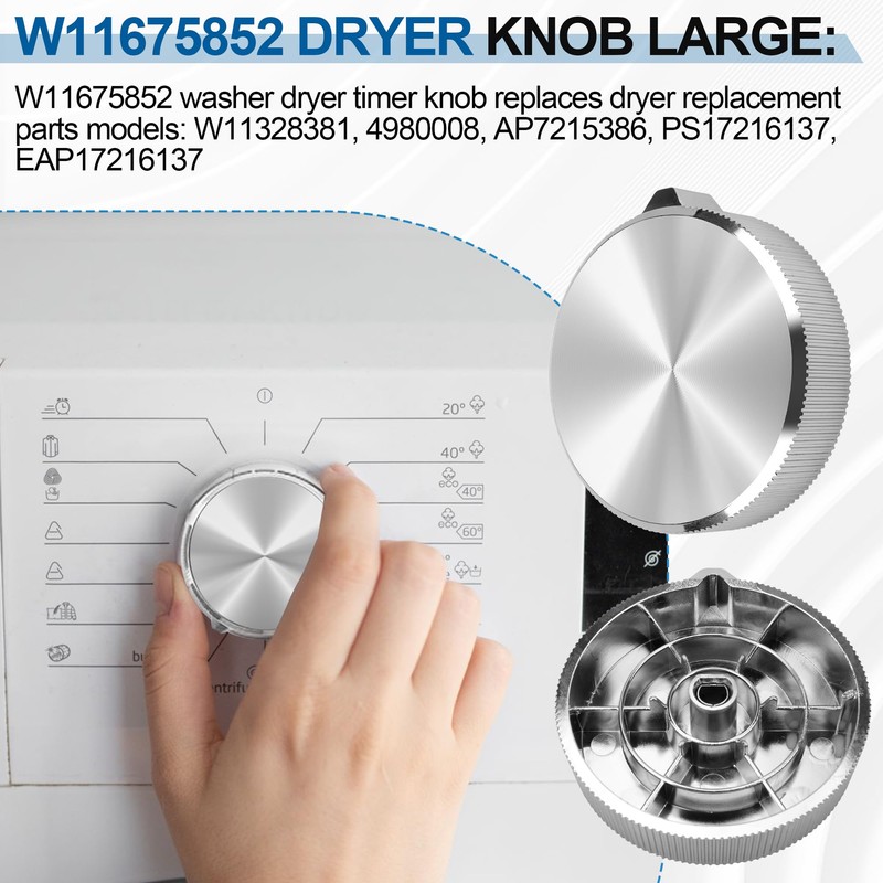 W11675852 Dryer Knob Replacement for Maytag, Dryer Timer Knob (Large),