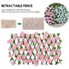 Wooden Retractable Fence Expanding Fence Hedge With Artificial Flower Leaves