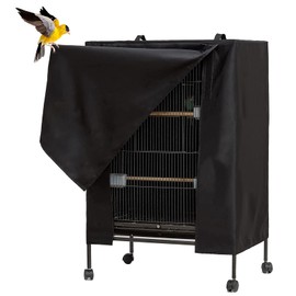 Birdcage Cover WorthPlanet Universal Breathable Bird Cage Cover Washable Good Night Birdcage Cover Black-Out Birdcage Cover Bird Parrot Cage Cover Large for Parakeets, Macaw, Conure W200029