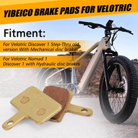 YIBEICO Brake Pads for Velotric Discover 1/Nomand 1, Rear Front Disc Brake Pads E-Bike Brake Pad, Sturdy Durable Electric Dirt Bike Brake Pads, E-Bike Accessories for Velotric