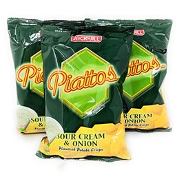 Jack'n Jill Piattos Sour Cream & Onion 3oz, 3 Pack
