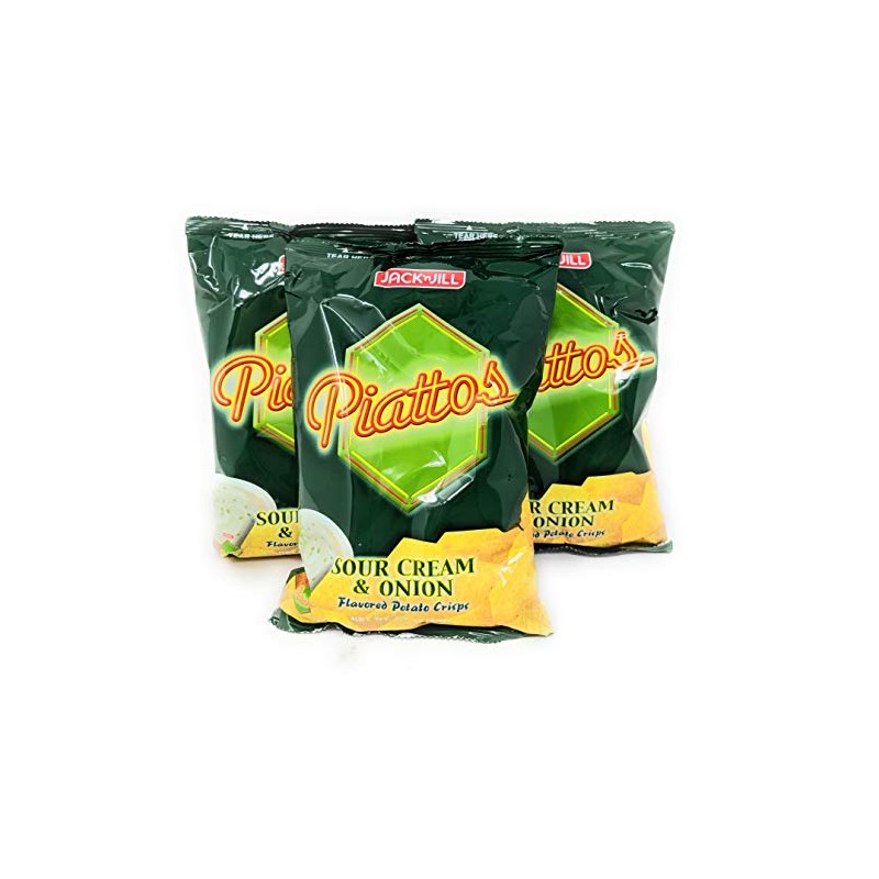 Jack'n Jill Piattos Sour Cream & Onion 3oz, 3 Pack