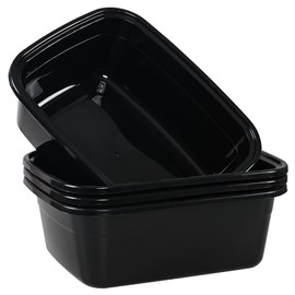 Wakikini 12 Quart Kitchen Plastic Wash Basins, Rectangular Dish Pans, 4 Packs, Black, 14.17" x 11.22" x 5.12"