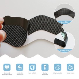 Kucucyle Non Slip Bathtub Stickers Set of 30, Bath Stickers Non Slip with Premium Scraper, Safety and Waterproof Bath Tub Slip Stickers for Bathtub, Shower, Pool, Ladder (Black)