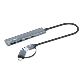 Manhattan 4-Port USB A/C Hub 2 x USB-A USB-C Ports - Hub - 4-Port (181075)