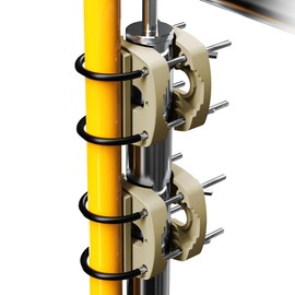 Menz Parasol Holder Balcony Railing, Set of 2 – Solid Umbrella Holder Balcony Railing as Compact Parasol Stand Balcony, Flexible Mountable Parasol Holder Balcony in Sand Brown