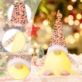 MplehDa Christmas Gnome, Illuminated, Pack of 3 Christmas Decoration Gnome with Light, Christmas Gnome Plush Christmas Decoration, Santa Claus Figure, Faceless Swedish Gnome Christmas Decoration