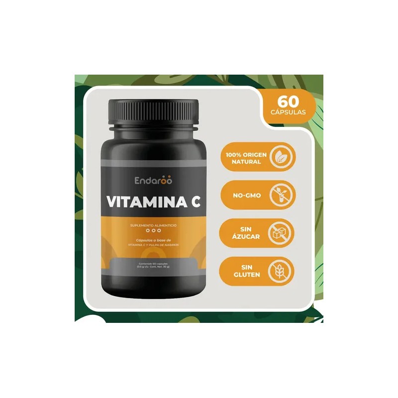 Vitamina C 60 Cápsulas Sin Sabor
