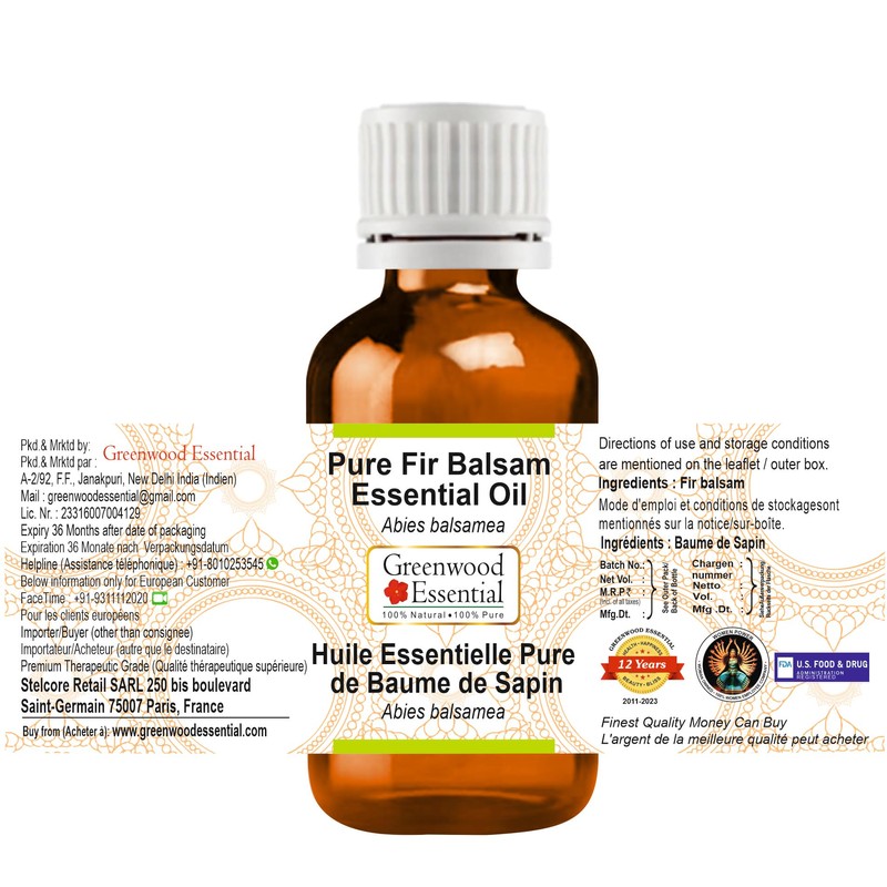 Greenwood Essential Pure Fir Balsam Essential Oil (Abies balsamea) Natural