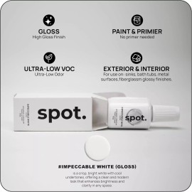 spot. 1 Fl Oz Impeccable White Touch Up Paint High Gloss Eco Friendly Quick Drying