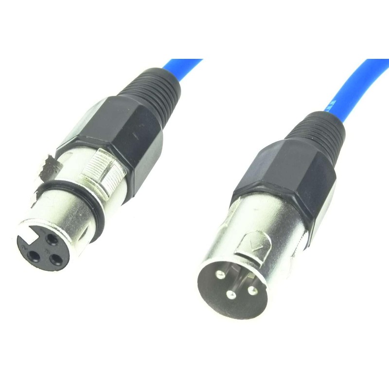 Paccs 2 x 1 m Microphone Cable Blue XLR Male