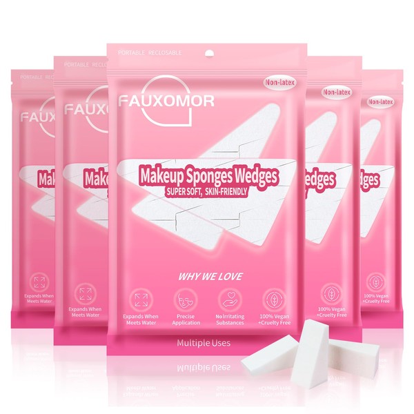 Fauxomor 540 Piezas Esponjas de Maquillaje Sin Látex, Cuñas Esponja