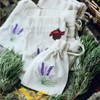 CHENYU Pack of 16 Lavender Bags Empty White and Linen