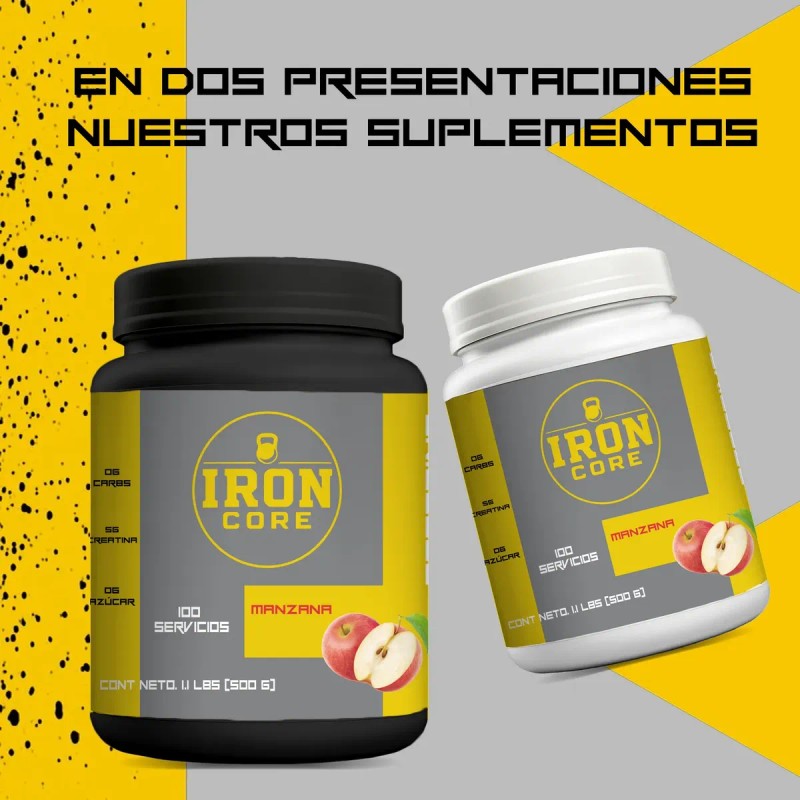 Creatina Monohidratada 500 Gr Iron Core Suplements 200 Serv
