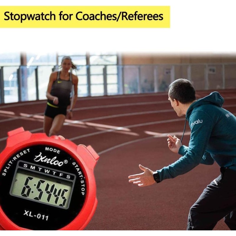 BLACK Sports Stopwatch Multi-Function Sport Digital Stopwatch Timer, Large Display,