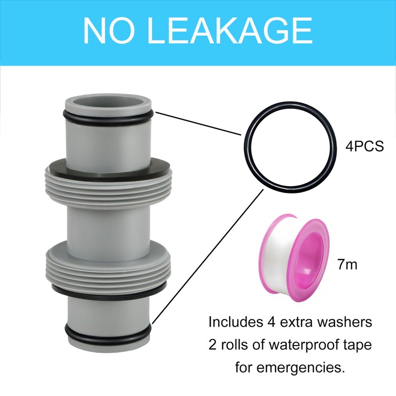 hicoosee Pack of 2 Pool Hose Connectors 38 mm with